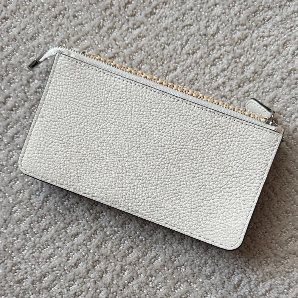 Coach Beige and White Woven Wristlet - Picture 3 of 3